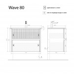 Тумба под умывальник Alavann Wave 80 подвесная голубой деним ALV1118002