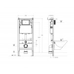 Инсталляция для унитазов BelBagno в комплекте с кнопкой смыва BB-101-M-BC