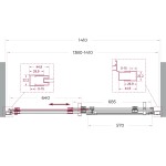Душевая дверь в нишу BelBagno Marino 140х195 профиль оружейная сталь стекло прозрачное MARINO-2-BF-1-140-C-GM