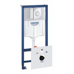 Инсталляция Grohe Rapid SL 4 в 1 с кнопкой + Унитаз подвесной Grossman Style горизонтальный выпуск сиденье микролифт белый Grohe 38813001/GR-4475S