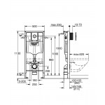 Инсталляция Grohe Rapid SL 4 в 1 с кнопкой + Унитаз подвесной Grossman Style горизонтальный выпуск сиденье микролифт белый Grohe 38813001/GR-4475S