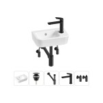 Мини-раковина Lavinia Boho One 37х24,5 подвесная белая в наборе 5 в 1 смеситель справа 20217364R