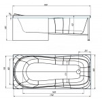 Ванна акриловая Alex Baitler Saima 180x80 см, на каркасе, белая, с экраном Ванна акриловая Alex Baitler Saima 180x80 см, на каркасе, белая, с экраном