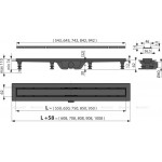 Душевой трап (лоток) AlcaPlast APZ19 95 см с сифоном под плитку APZ19BLACK-950