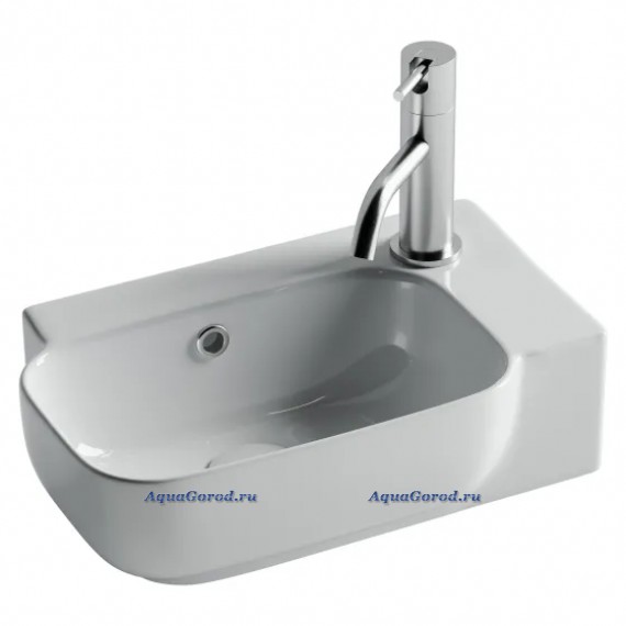 Раковина Ceramicanova Элемент (Element) 40 глянцевая белая правая CN6074L