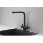 Смеситель для кухни Granula Kitchen Space подключение к фильтру 7011, ЧЕРНЫЙ МАТОВЫЙ