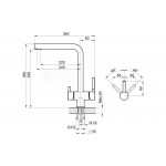 Смеситель для кухни Granula Kitchen Space подключение к фильтру 7011, ЧЕРНЫЙ МАТОВЫЙ
