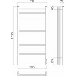 Полотенцесушитель TERMINUS Аврора Электро 500х1050 П10 хром 4670078544360