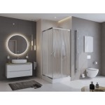 Душевой уголок BelBagno UNO 90х195 раздвижной стекло шиншилла профиль хром UNO-195-A-2-90-CH-CR