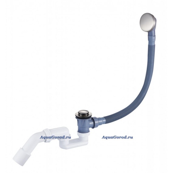 Слив-перелив для ванны Cezares 50 мм клик-клак оружейная сталь с сифоном CZR-STP3-GM