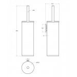 Ершик для унитаза Cezares Relax напольный оружейная сталь с подставкой TBS-M-GM