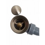 Слив-перелив для ванны Cezares 50 мм клик-клак оружейная сталь с сифоном CZR-STP3-GM