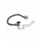 Слив-перелив для ванны Cezares 50 мм клик-клак оружейная сталь с сифоном CZR-STP3-GM