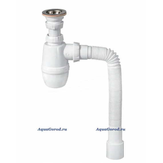 Сифон для раковины Wirquin Минор 32 мм бутылочный матовый белый 30718050