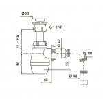 Сифон для раковины Wirquin Минор 32 мм бутылочный матовый белый 30718050