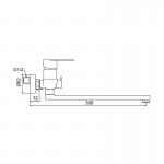 Смеситель для ванны Frap H806 настенный сатин F22806