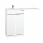 Тумба под умывальник Onika Милтон 60 с дверками под стиральную машину белый глянец 105802