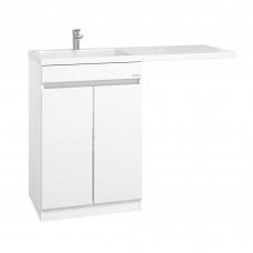 Тумба под умывальник Onika Милтон 60 с дверками под стиральную машину белый глянец 105802