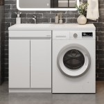 Тумба под умывальник Onika Милтон 60 с дверками под стиральную машину белый глянец 105802