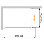 Шторка на ванну Cezares 90х155 стекло прозрачное LIBERTA-V-1-TB-90/155-C-Cr