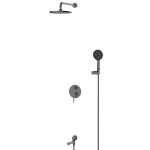 Душевая система Cezares RELAX встраиваемая с изливом оружейная сталь матовая RELAX-VDSET-GM