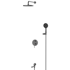 Душевая система Cezares RELAX встраиваемая с изливом оружейная сталь матовая RELAX-VDSET-GM