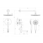 Душевая система Cezares RELAX встраиваемая с изливом оружейная сталь матовая RELAX-VDSET-GM