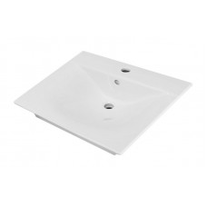 Мебельная раковина Sanita luxe Breeze 60 накладная глянцевая белая прямоугольная фарфор WB.FN/Breeze/60-C/WHT.G/S1