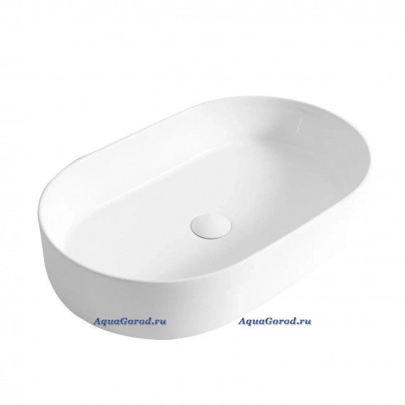 Раковина BelBagno накладная 61 см глянцевая белая овальная фаянс BB1479