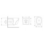 Унитаз подвесной River Michigan 520х360х365 безободковый с микролифтом белый глянец MICHIGAN 520 WT