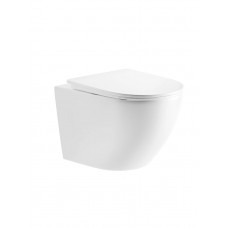 Унитаз подвесной River Michigan 520х360х365 безободковый с микролифтом белый глянец MICHIGAN 520 WT