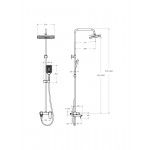 Душевая стойка BelBagno со смесителем и изливом оружейная сталь DUE-VSCM-GM