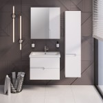 Тумба с раковиной Runo Лада 40 напольная белая