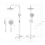 Душевая стойка со смесителем и изливом CEZARES RELAX-CVD-01