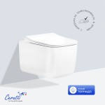 Унитаз подвесной CeruttiSPA TACITO Aria Tornado безободковый 525х360х320 дюропласт микролифт CT12033