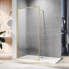 Душевая перегородка Veconi Korato 120 профиль брашированное золото стекло прозрачное KR81G-120-01-C8