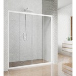 Душевая дверь в нишу Kubele DE019D4 175х200 профиль белый матовый, стекло бесцветное, защитное покрытие GuteClean