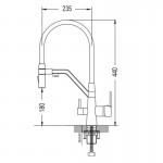 Смеситель для кухни Shevanik хром/черный S278
