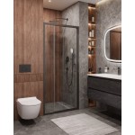 Душевая дверь в нишу Cezares Molveno 90х195 раздвижная прозрачное стекло профиль оружейная сталь MOLVENO-BF-3-90-C-GM-IV