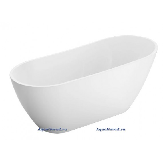 Акриловая ванна BelBagno BB704 170x80 см, отдельностоящая, белая, овальная, на ножках, со сливом-переливом, с донным клапаном