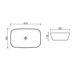Накладная раковина-чаша Ceramicanova Element CN6049 60 глянцевая белая, прямоугольная