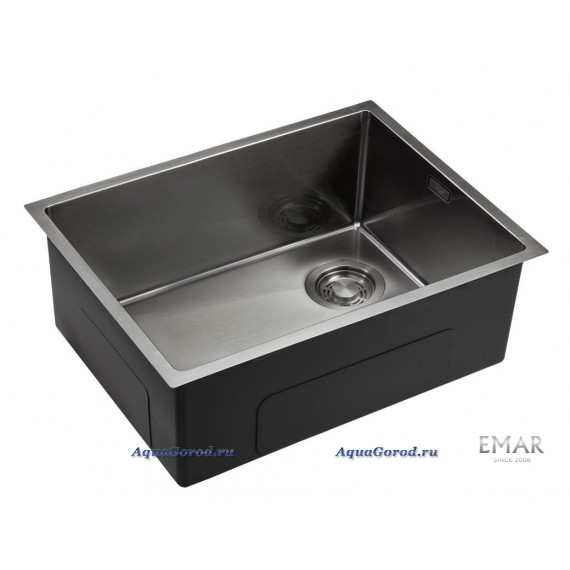 Мойка кухонная Emar EMB-540(UN) PVD Dark стальная встраиваемая под столешницу, графит