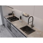 Мойка кухонная Emar EMB-540(UN) PVD Dark стальная встраиваемая под столешницу, графит