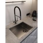 Мойка кухонная Emar EMB-540(UN) PVD Dark стальная встраиваемая под столешницу, графит