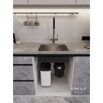 Мойка кухонная Emar EMB-540(UN) PVD Dark стальная встраиваемая под столешницу, графит