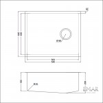Мойка кухонная Emar EMB-540(UN) PVD Dark стальная встраиваемая под столешницу, графит