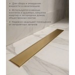 Душевой трап ALTROBAGNO Ливелло (Livello) 071215 BG 80 см, решетка матовое золото, под плитку ALTROBAGNOLivello071215BG