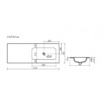 Раковина накладная Ceramicanova Grace, чаша справа, без отв под смеситель, 1210x457x137, белый, CN7021wx