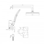 Душевая система Splenka S222.27.06, черная, встраиваемая