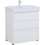 Тумба под умывальник Aquanet Nova Lite 75 белый глянец 3 ящика 00302472